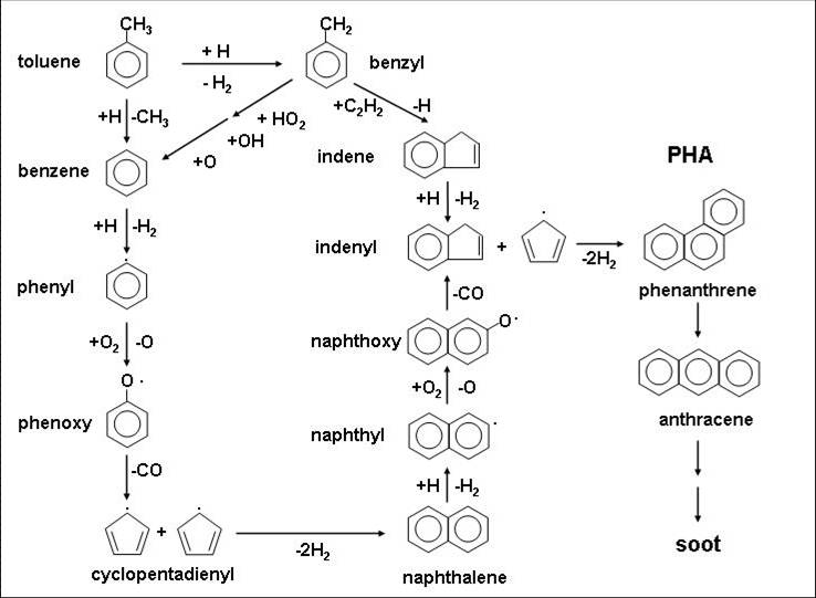 芳香族炭化水素の酸化過程